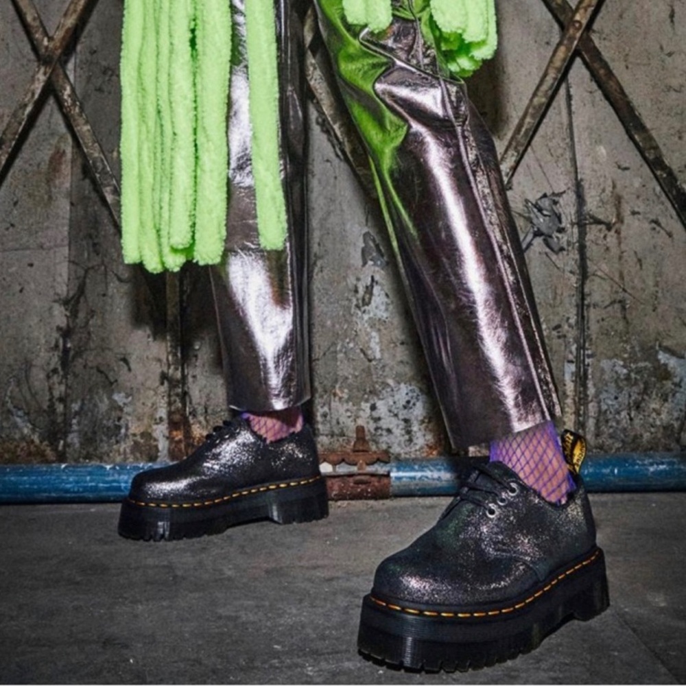 NEW Dr. Martens Platform Derby  Metallic 5-6